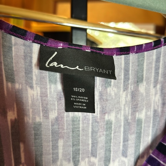 Lane Bryant Purple and White Spaghetti Strap Sundress Size 2X 18/20 - Picture 2 of 8